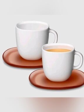 2x NEW Nespresso LUME ESPRESSO CUP & SAUCER 3 oz. Mug Glass Coffee